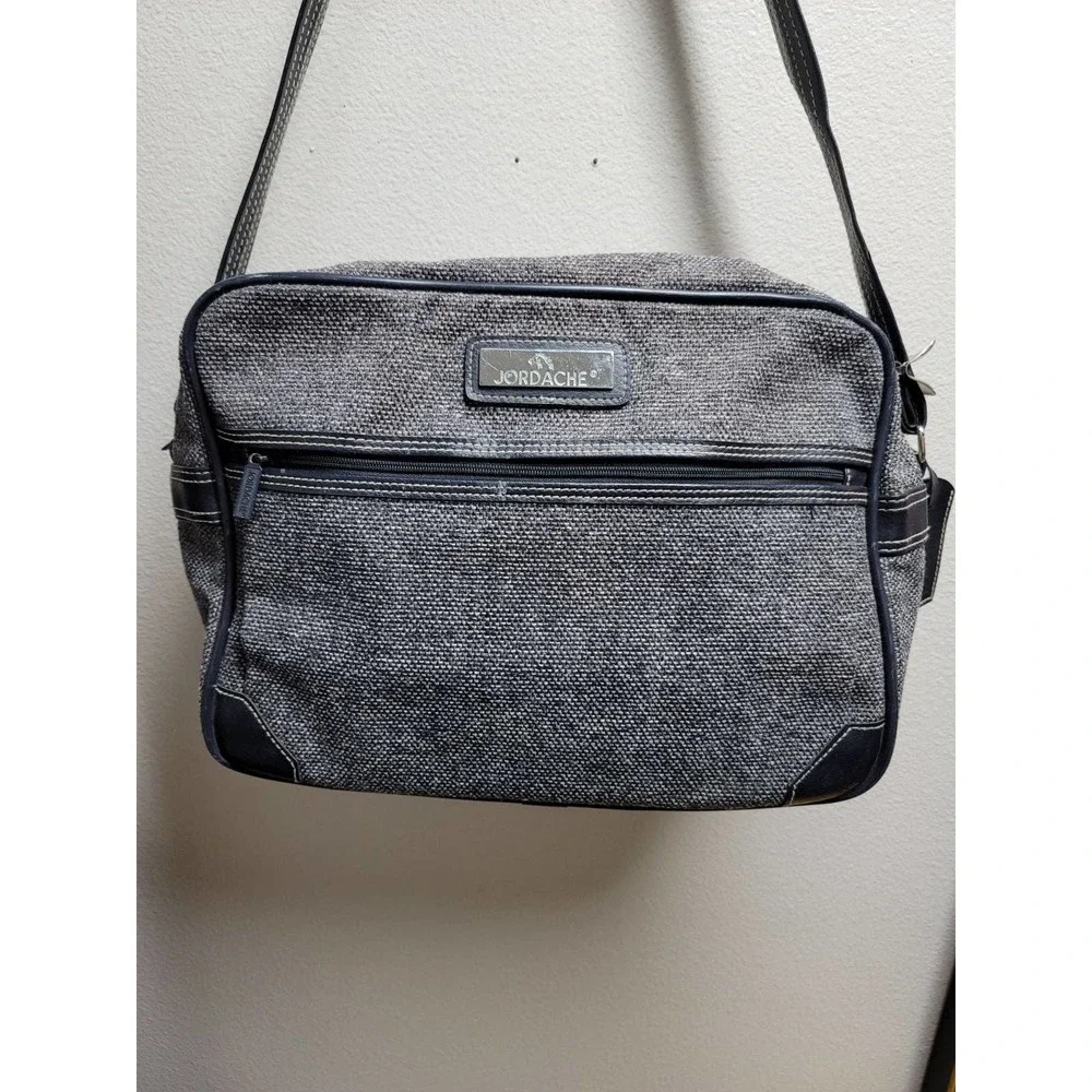 Vtg Jordache Shoulder Travel Overnight Bag Tweed Luggage